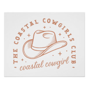 Coastal cowgirl beach club bruin esthetiek perfect poster
