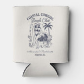 Coastal Cowgirl Beachclub Bachelorette Blikjeskoeler (Voorkant)