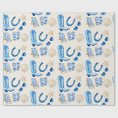 Coastal Cowgirl Blue Gift Cadeaupapier (Vlak)