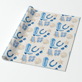 Coastal Cowgirl Blue Gift Cadeaupapier