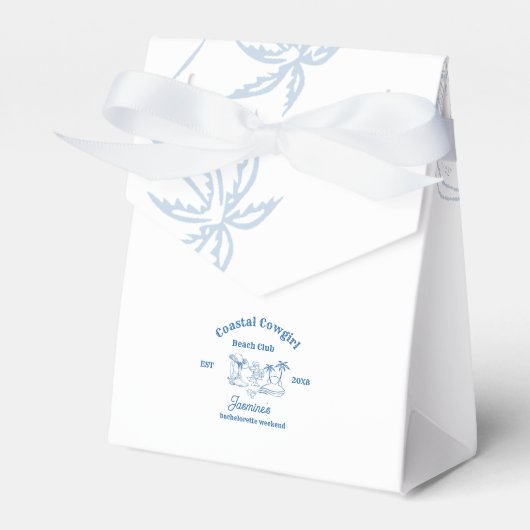 Coastal cowgirl Blue Ocean Bachelorette weekend Bedankdoosjes (Voorkant Zijde)