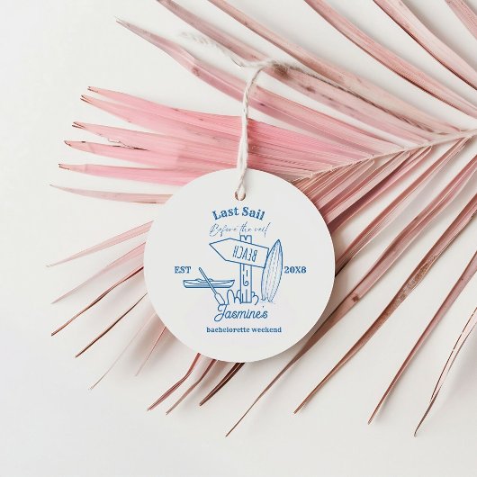 Coastal cowgirl Blue Ocean Bachelorette weekend Bedankjes Labels