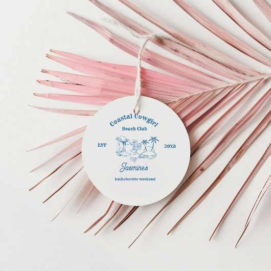 Coastal cowgirl Blue Ocean Bachelorette weekend Bedankjes Labels