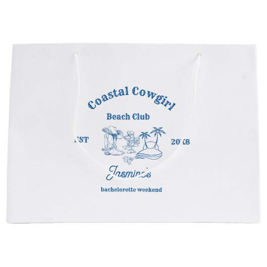 Coastal cowgirl Blue Ocean Bachelorette weekend Groot Cadeauzakje (Voorkant)