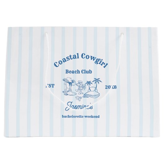 Coastal cowgirl Blue Ocean Bachelorette weekend Groot Cadeauzakje (Voorkant)