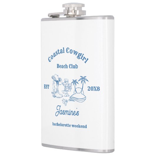 Coastal cowgirl Blue Ocean Bachelorette weekend Heupfles (Links)