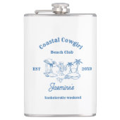 Coastal cowgirl Blue Ocean Bachelorette weekend Heupfles (Voorkant)