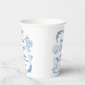 Coastal cowgirl Blue Ocean Bachelorette weekend Papieren Bekers (Rechts)