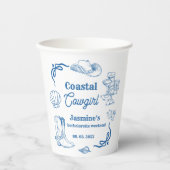 Coastal cowgirl Blue Ocean Bachelorette weekend Papieren Bekers (Voorkant)