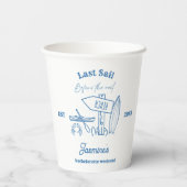 Coastal cowgirl Blue Ocean Bachelorette weekend Papieren Bekers (Achterkant)