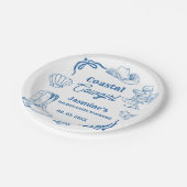 Coastal cowgirl Blue Ocean Bachelorette weekend Papieren Bordje (Gekanteld)