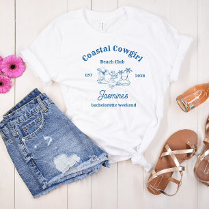 Coastal cowgirl Blue Ocean Bachelorette weekend T-shirt