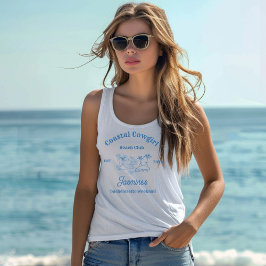 Coastal cowgirl Blue Ocean Bachelorette weekend Tanktop