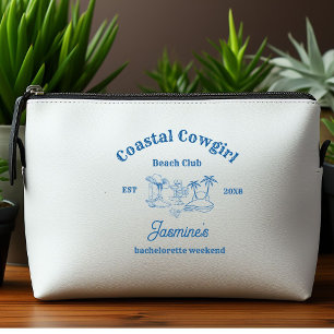 Coastal cowgirl Blue Ocean Bachelorette weekend Toilettasje