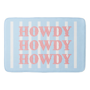 Coastal Cowgirl Blue Stripes Howdy Badmat
