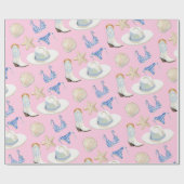 Coastal Cowgirl Boots Pink Gift Cadeaupapier (Vlak)