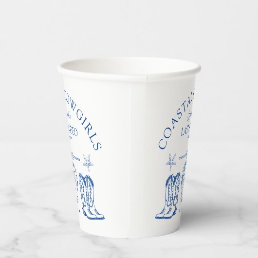 Coastal Cowgirl Boots Western Bachelorette Party Papieren Bekers (Rechts)