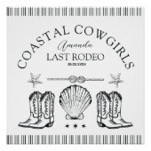 Coastal Cowgirl Boots Western Bachelorette Party Perfect Poster (Voorkant)