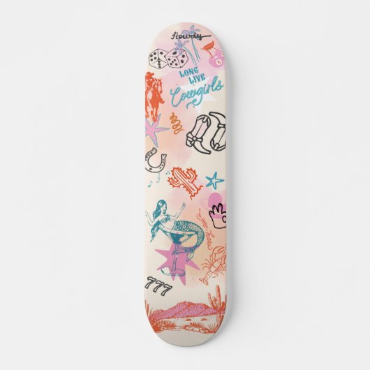 Coastal Cowgirl College Dorm Room Wall Art Persoonlijk Skateboard (Voorkant)