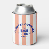 Coastal Cowgirl De Bachclub Roze Cabana Stripe Blikjeskoeler (Blikje Voorkant)
