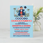 Coastal Cowgirl Dubbele Afstudeerfeest Kaart (Staand voorkant)