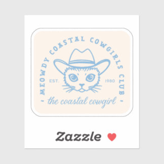 Coastal cowgirl esthetische oostkust kat blauw sticker