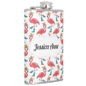Coastal Cowgirl Flamingo Aangepaste naam Heupfles (Rechts)
