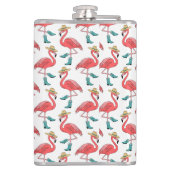 Coastal Cowgirl Flamingo Aangepaste naam Heupfles (Achterkant)