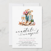 Coastal Cowgirl Modern Waterverf Vrijgezellenfeest Kaart (Voorkant)