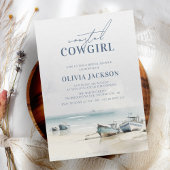 Coastal Cowgirl Modern Waterverf Vrijgezellenfeest Kaart