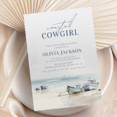 Coastal Cowgirl Modern Waterverf Vrijgezellenfeest Kaart