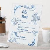 Coastal Cowgirl Ocean Bachelorette Party Bar Menu Reclamebord Met Voetstuk (Insitu)