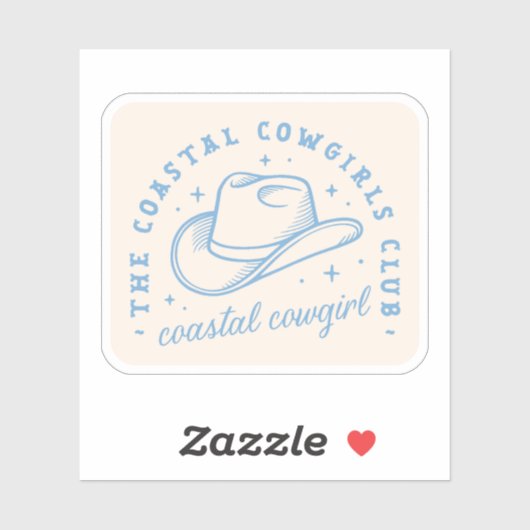 Coastal Cowgirl pet strand blauw esthetiek Sticker (Vel)