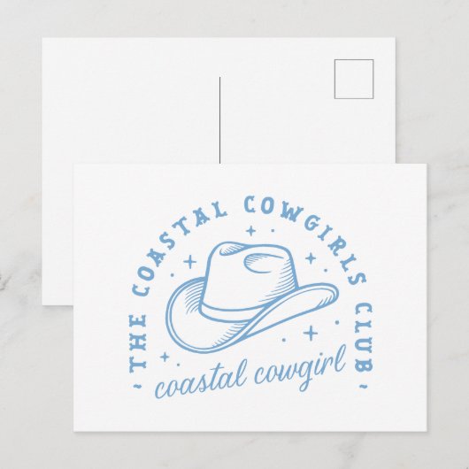 Coastal Cowgirl pet westkust blauw esthetiek Briefkaart (Voorkant / Achterkant)