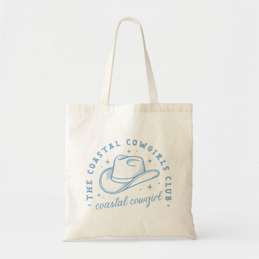 Coastal Cowgirl pet westkust blauw esthetiek Tote Bag (Voorkant)
