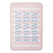 Coastal Cowgirl Pink Stripes Howdy Badmat (Voorkant Verticaal)