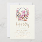 Coastal Cowgirl roze laarzen Vrijgezellenfeest Kaart (Voorkant)