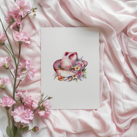 Coastal Cowgirl roze laarzen Vrijgezellenfeest Kaart