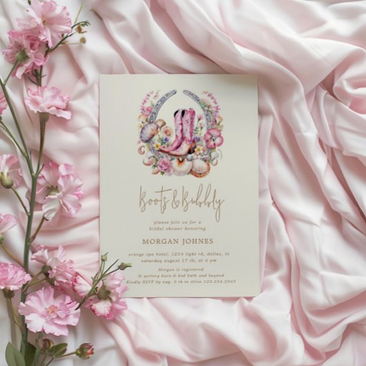 Coastal Cowgirl roze laarzen Vrijgezellenfeest Kaart