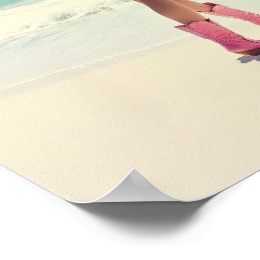 Coastal Cowgirl -  stijl roze laarzen Poster (Hoek)