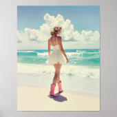 Coastal Cowgirl -  stijl roze laarzen Poster (Voorkant)