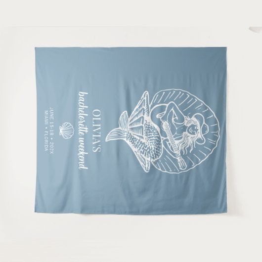 Coastal Cowgirl strand vrijgezellenachtergrond Wandkleed (Voorkant (horizontaal))