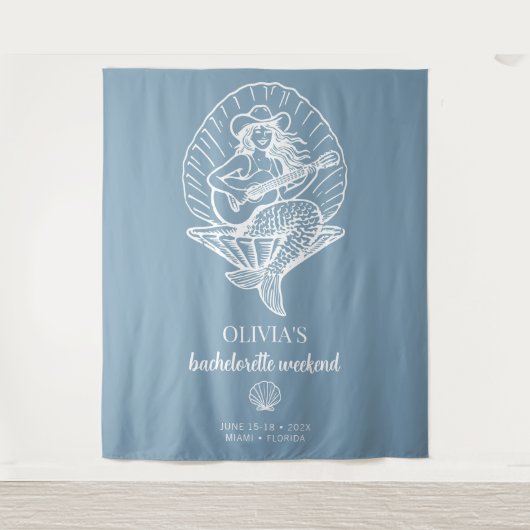 Coastal Cowgirl strand vrijgezellenachtergrond Wandkleed (Voorkant)