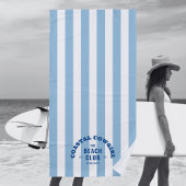 Coastal Cowgirl The Beach Club Blue Cabana Stripe Strandlaken