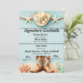 Coastal Cowgirl thema Bar Menu (Staand voorkant)