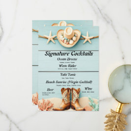 Coastal Cowgirl thema Bar Menu