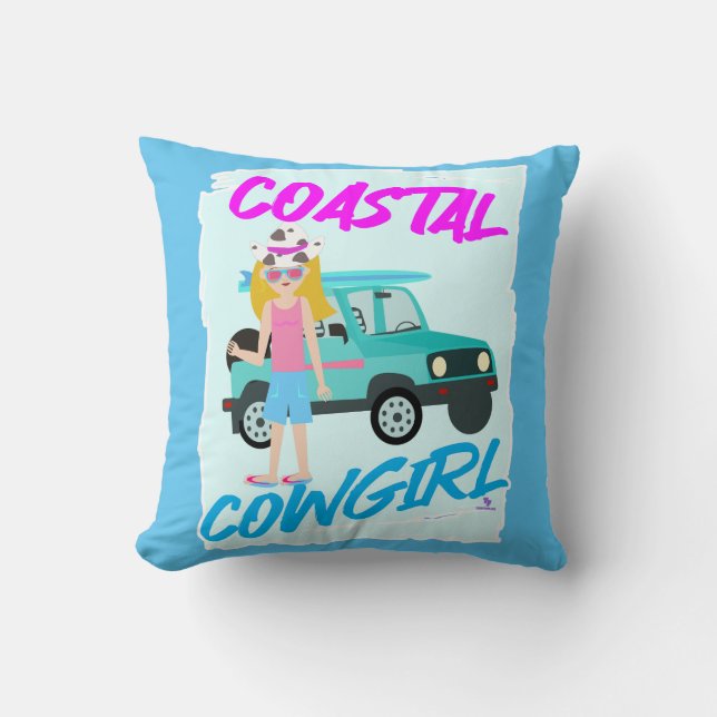 Coastal Cowgirl Trend Grappige Design Kunst Kussen (Voorkant)
