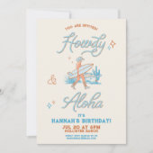 Coastal Cowgirl Verjaardag Western Strandfeest Bla Kaart (Voorkant)