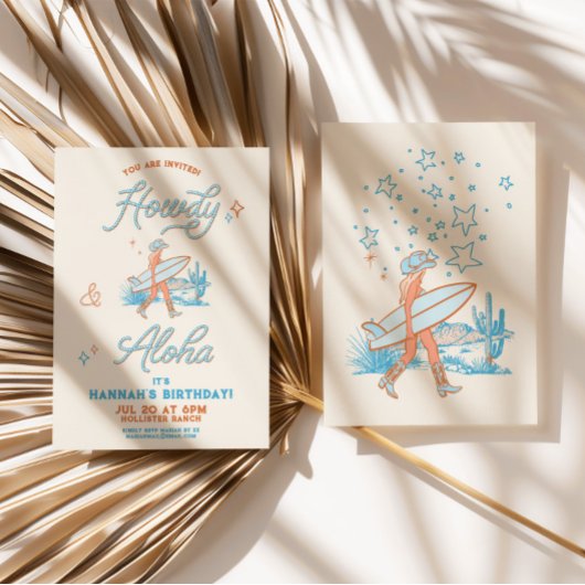 Coastal Cowgirl Verjaardag Western Strandfeest Bla Kaart