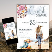 Coastal Cowgirl Verjaardagsfeest Western Strand Kaart